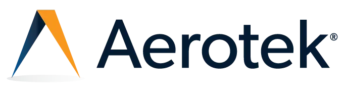 Aerotek logo with stylized triangle and bold modern lettering.